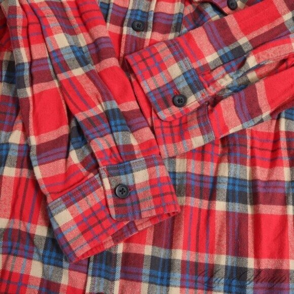 Fear of God FOG Medium Red Multi Tartan Plaid Flannel Button Down Shirt MSRP 260 - Picture 5 of 6